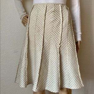 Mango Ivory A-line Tweed Boucle Skirt